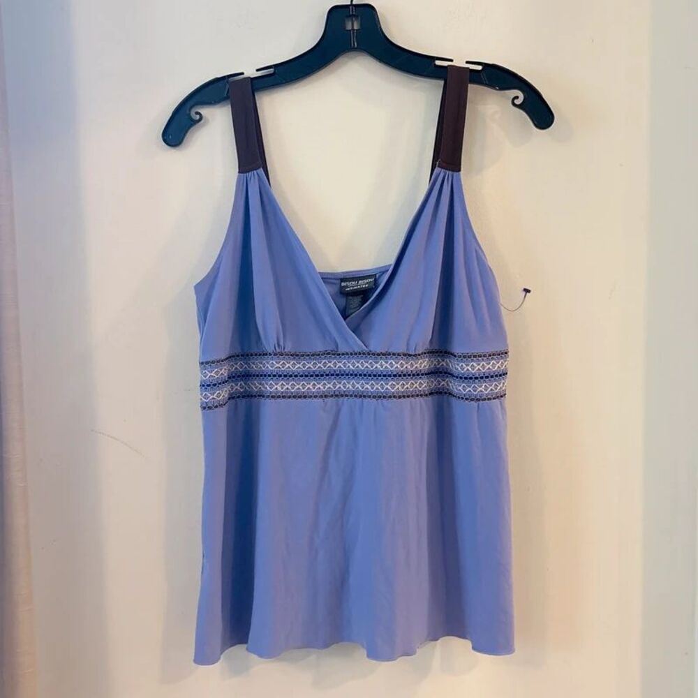 Y2K Babydoll Cami Top Lavender Brown Sz Medium Bisou Bisou Purple Brown Boho